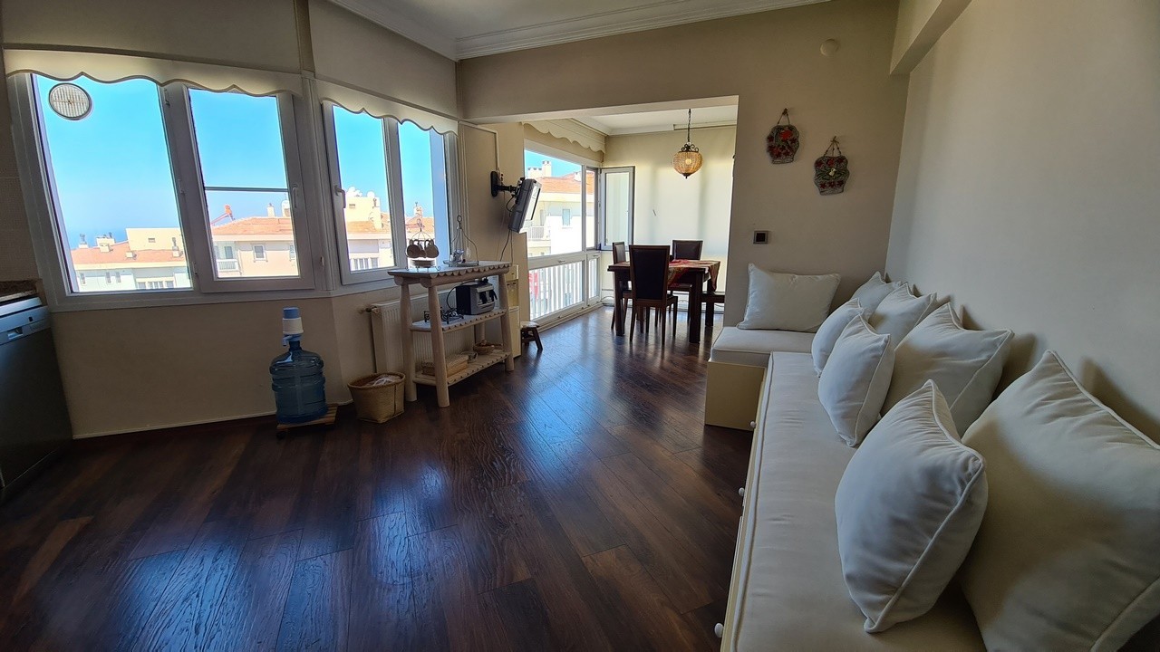 ДВУХУРОВНЕВАЯ КВАРТИРА С ВИДОМ НА МОРЕ НА ПРОДАЖУ В КУШАДАСЫ.