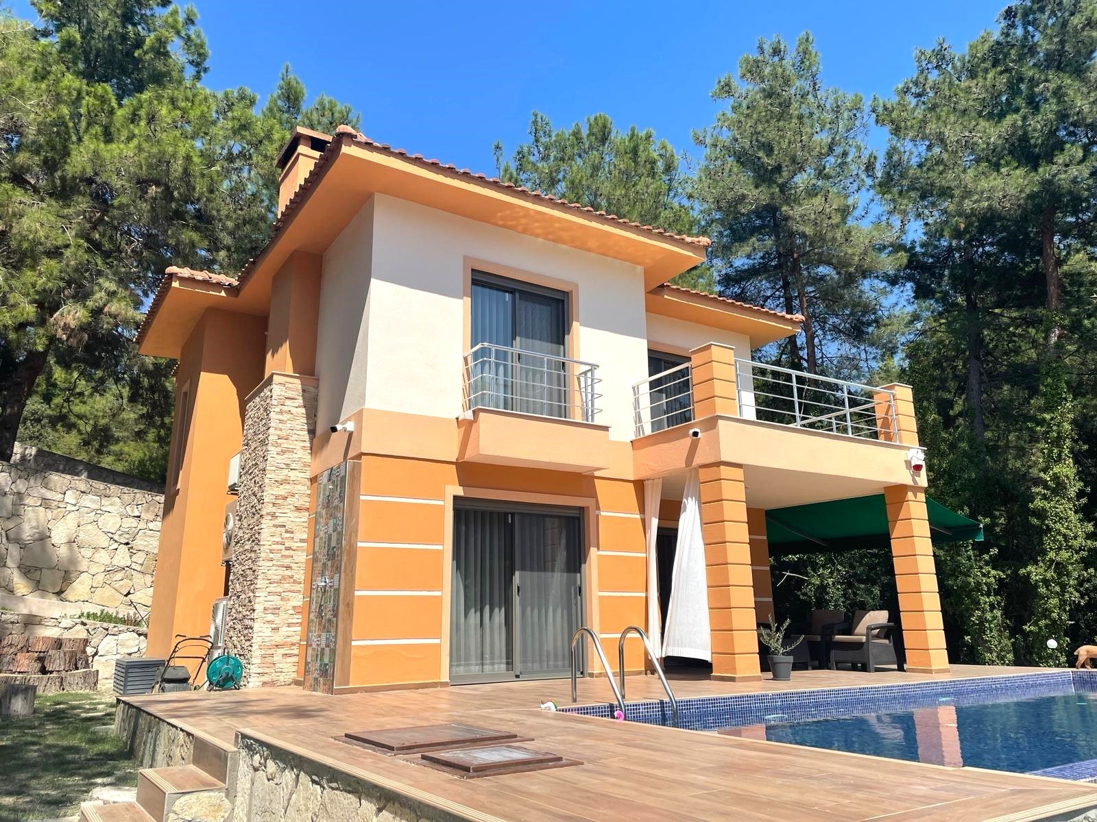 Furnished Villa for Sale in Sogucak with Forest View and Detached Pool