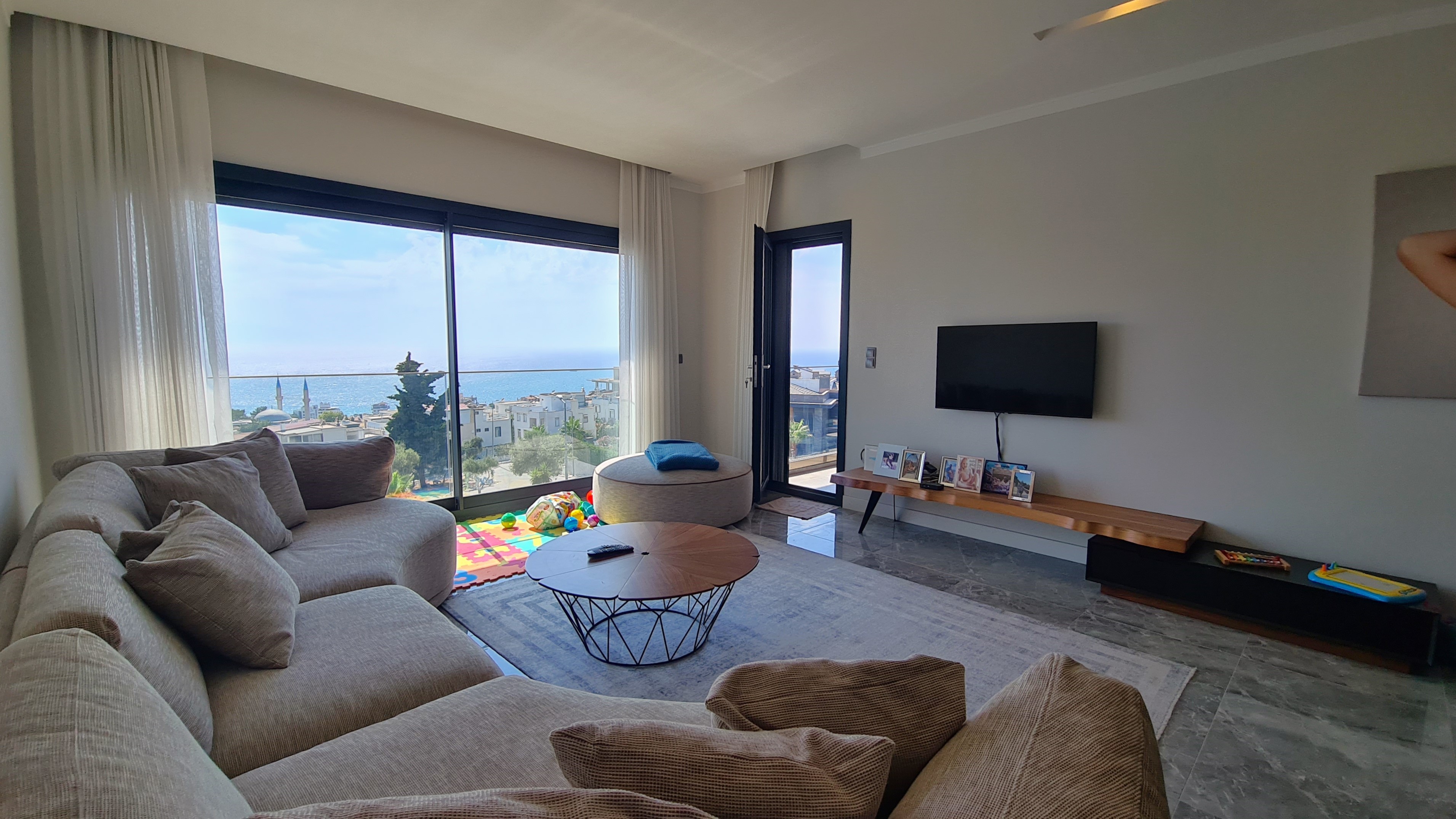 Luxury 3+1 Apartment with Full Sea View, Within Walking Distance to Ladies Beach, in a Prestigious Complex