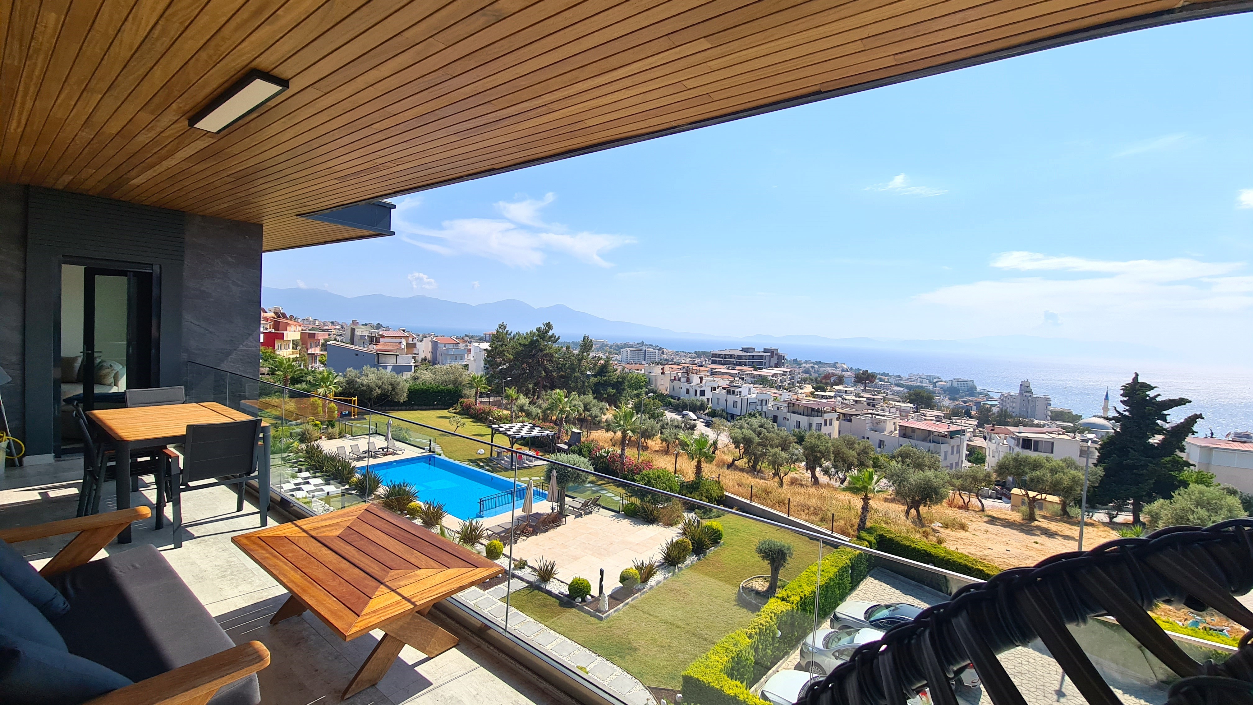 Luxury 3+1 Apartment with Full Sea View, Within Walking Distance to Ladies Beach, in a Prestigious Complex