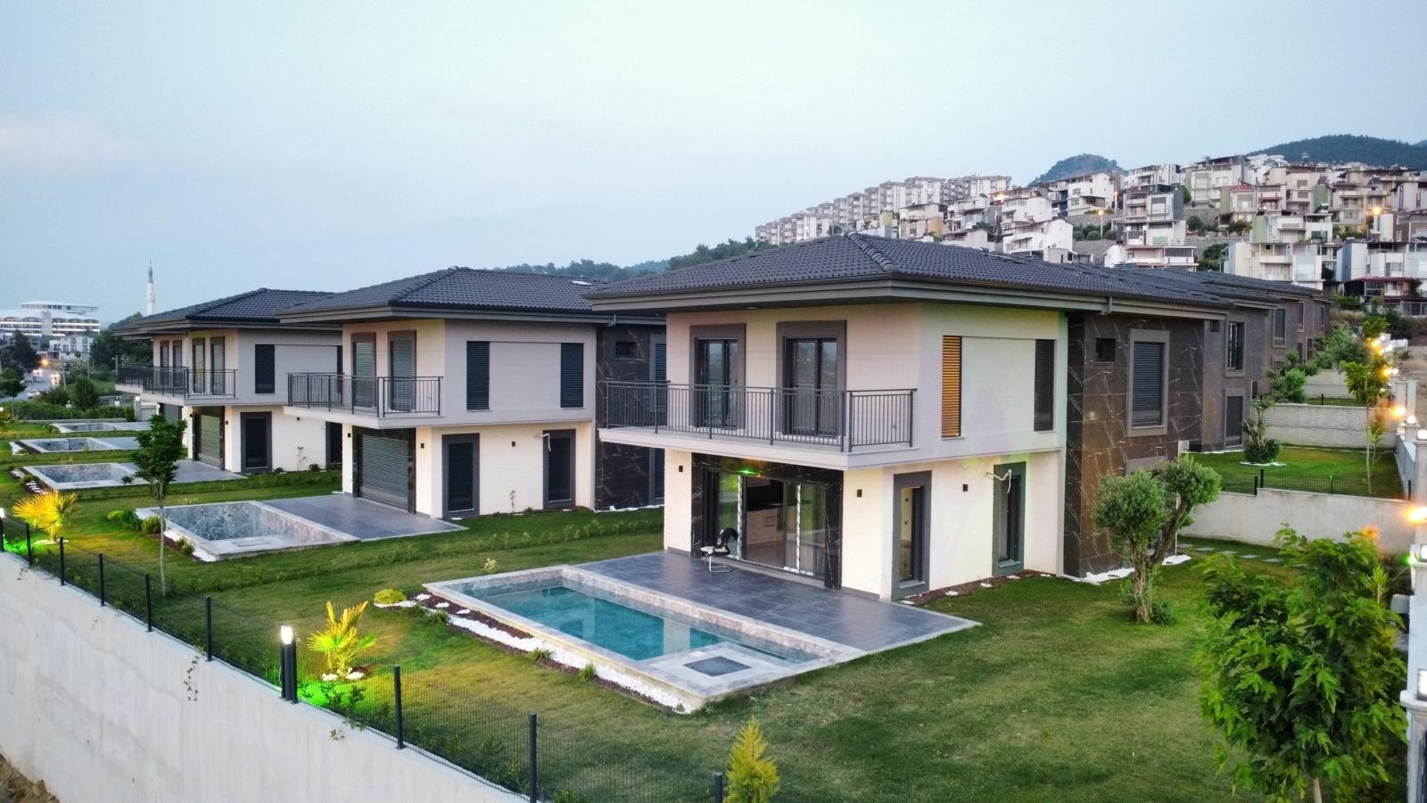 Magnificent 4+1 Villa with Full Sea View, Private Pool in Kuşadası Güzelçamlı
