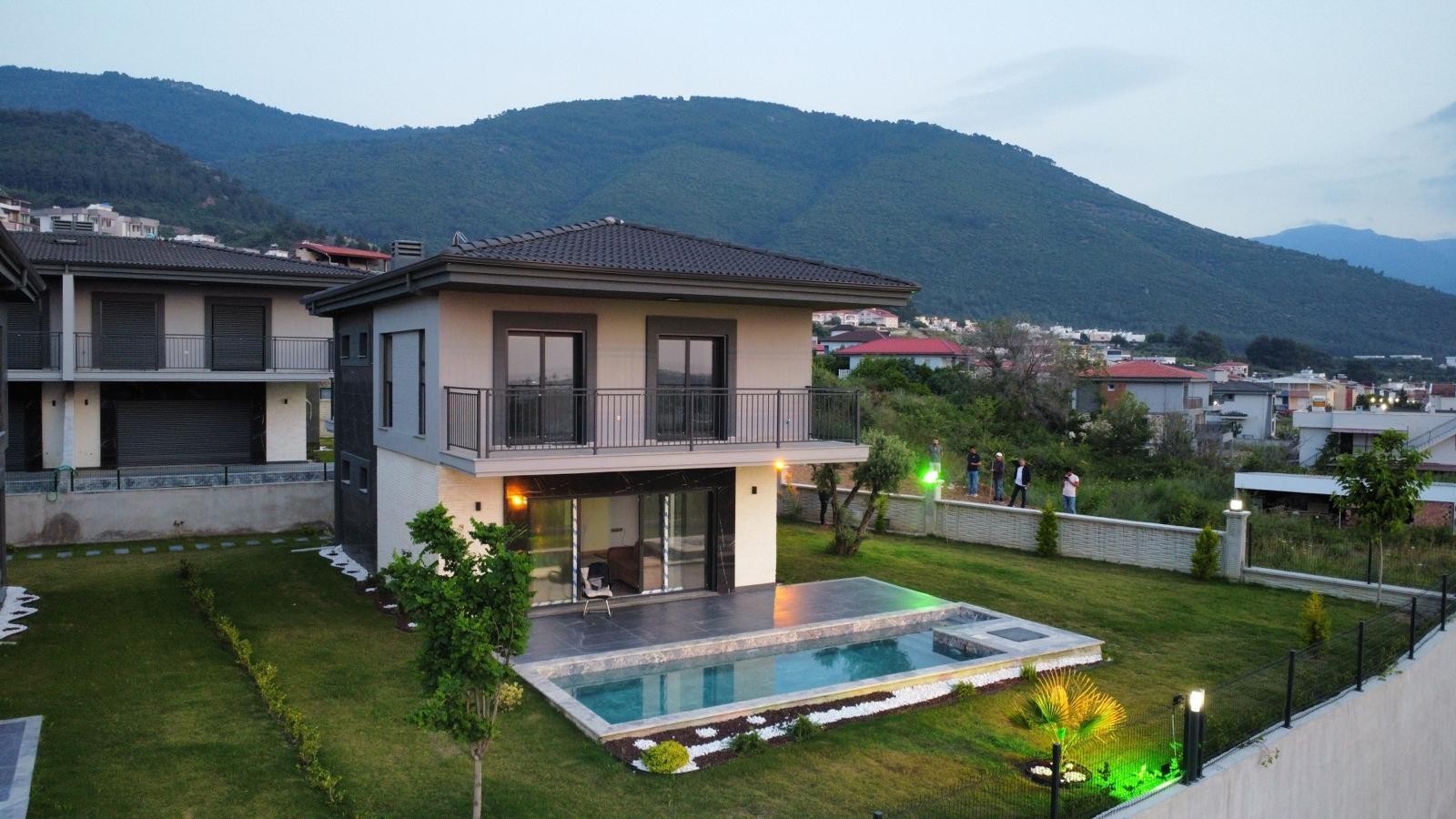 Magnificent 4+1 Villa with Full Sea View, Private Pool in Kuşadası Güzelçamlı