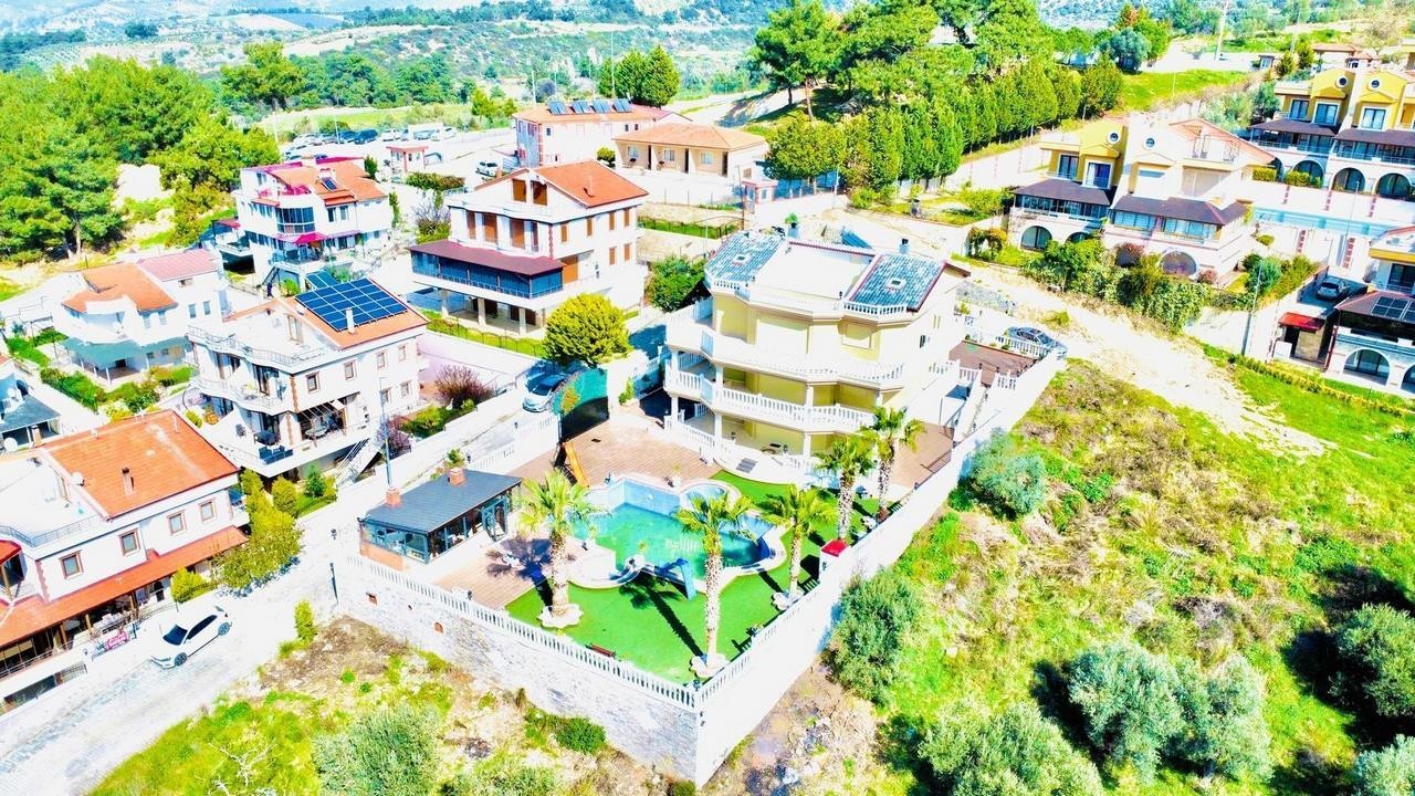 For Sale: Panoramic Sea View 7+1 Luxury Mansion with Olympic Pool, Spa & Private Gym in Soğucak, Kuşadası