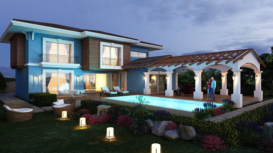 Luxury Exclusive Detached Villa in 1200sqm Private Plot in Kusadasi