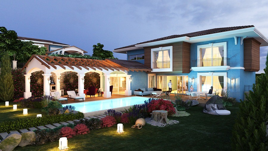 Luxury Exclusive Detached Villa in 1200sqm Private Plot in Kusadasi