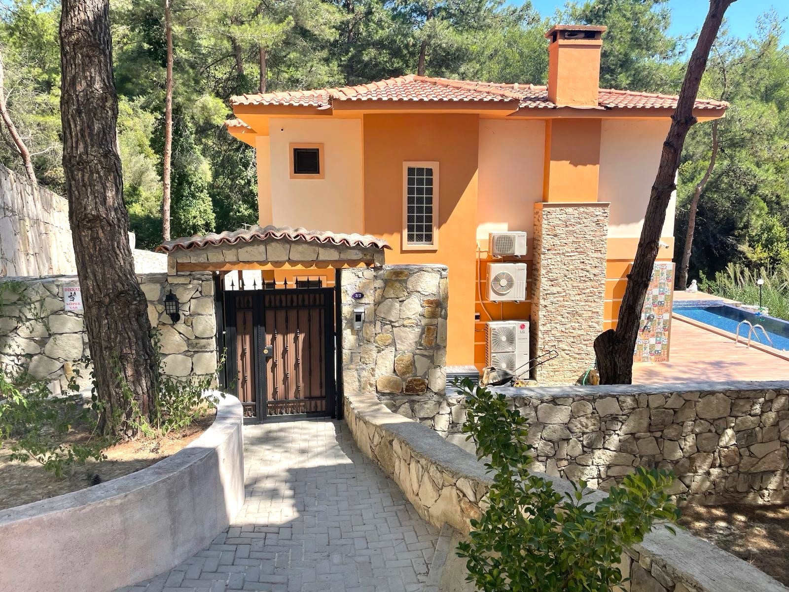 Furnished Villa for Sale in Sogucak with Forest View and Detached Pool