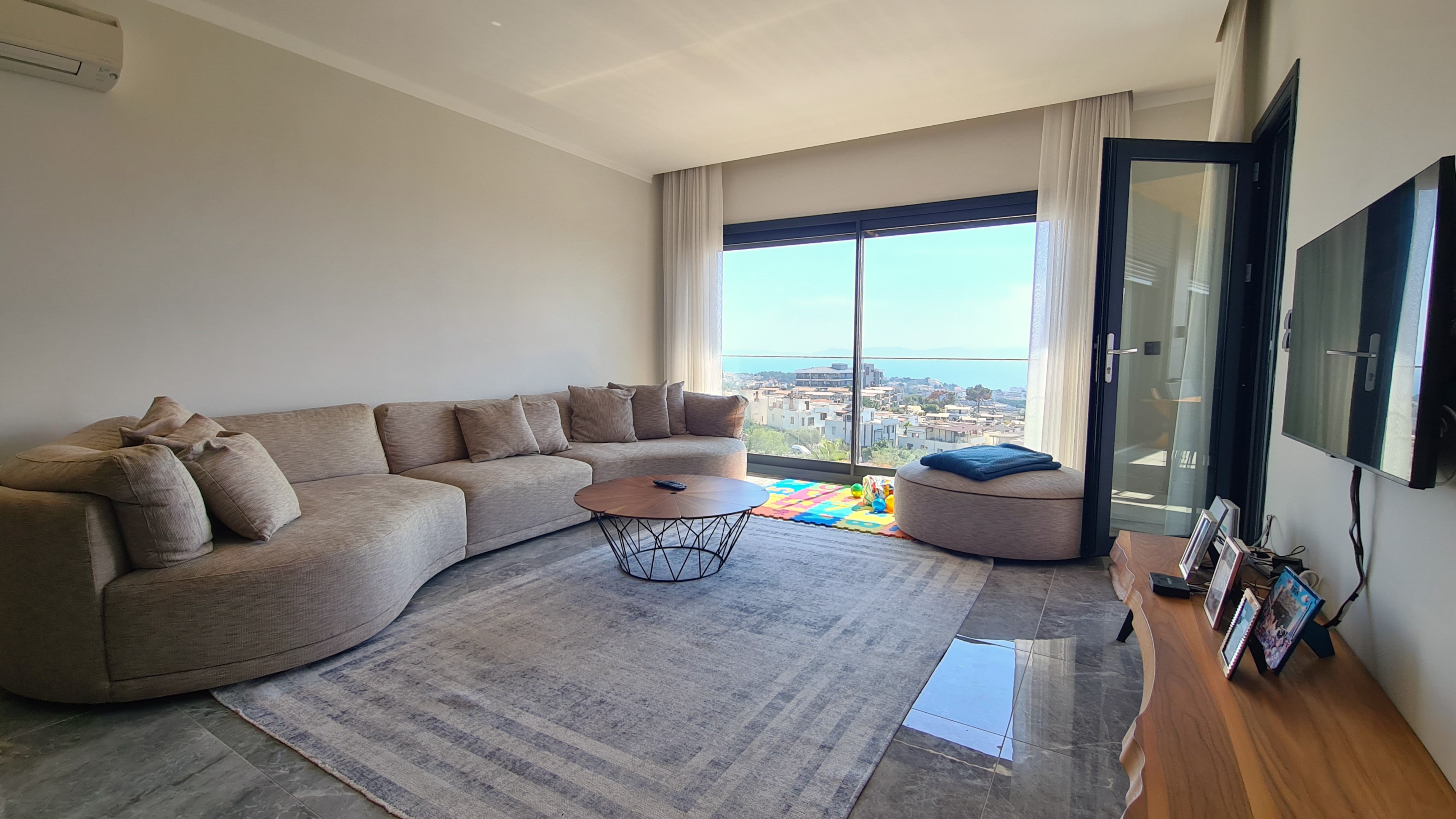 Luxury 3+1 Apartment with Full Sea View, Within Walking Distance to Ladies Beach, in a Prestigious Complex