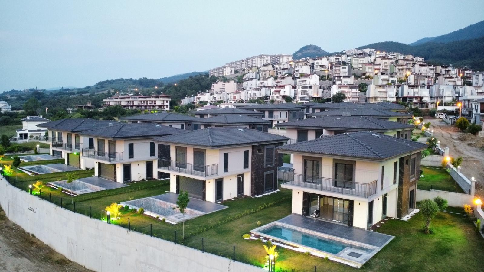 Magnificent 4+1 Villa with Full Sea View, Private Pool in Kuşadası Güzelçamlı