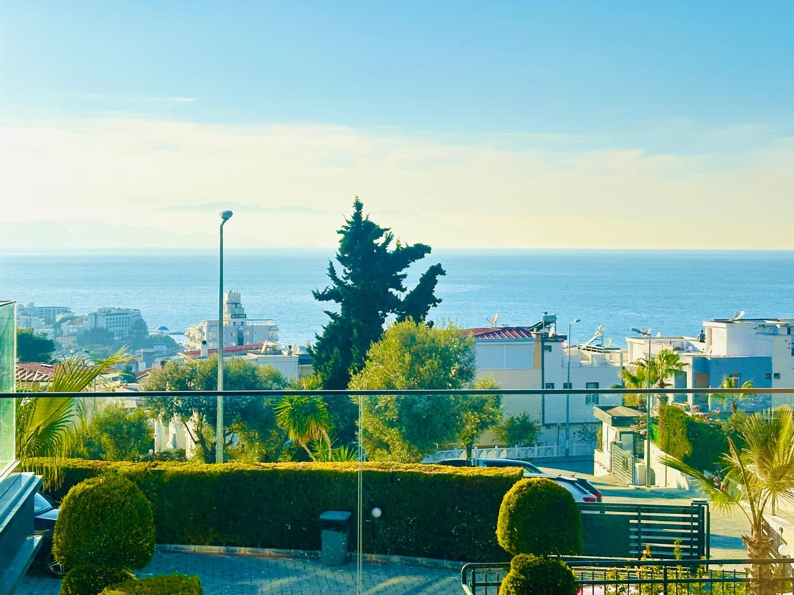 For sale: a two-room residence apartment with a full sea view in Kuşadası.