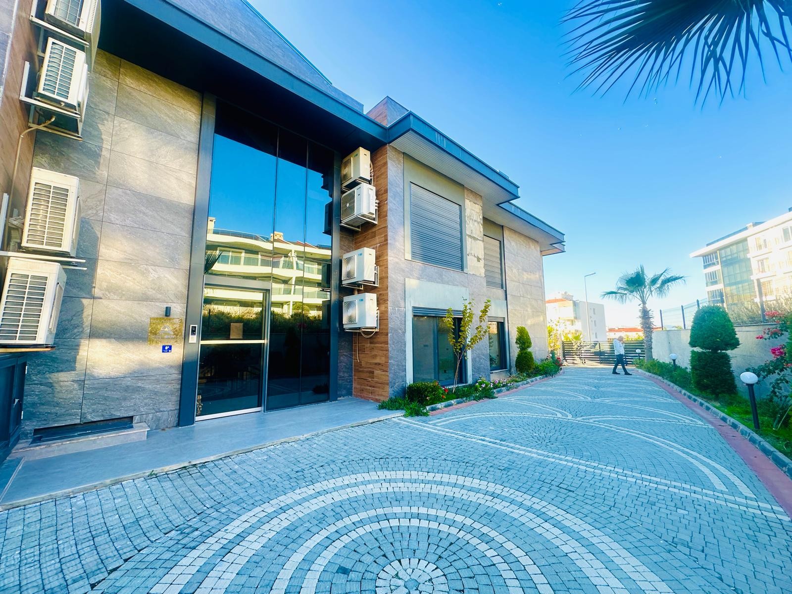 For sale: a two-room residence apartment with a full sea view in Kuşadası.