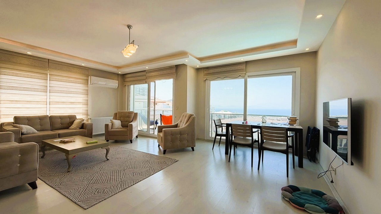 SEA-VIEW 3+1 APARTMENT FOR SALE IN KUŞADASI DEĞİRMENDERE – 140 SQM NET
